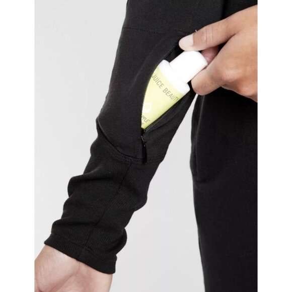 Athleta Balance Long Sleeve Crewneck Dress With Pockets Black - Picture 2 of 12